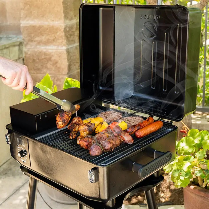 Z GRILLS 200A Portable Wood Pellet Grill & Smoker 8 in 1 BBQ Grill Digital Control System, 202 Sq in Black