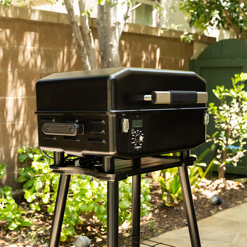 Z GRILLS 200A Portable Wood Pellet Grill & Smoker 8 in 1 BBQ Grill Digital Control System, 202 Sq in Black