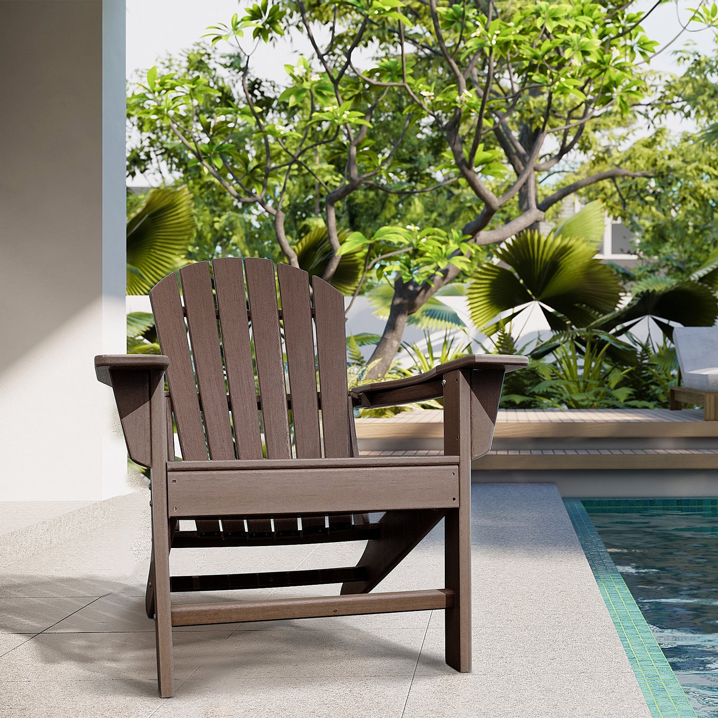 HDPE Adirondack Chair Dark Brown