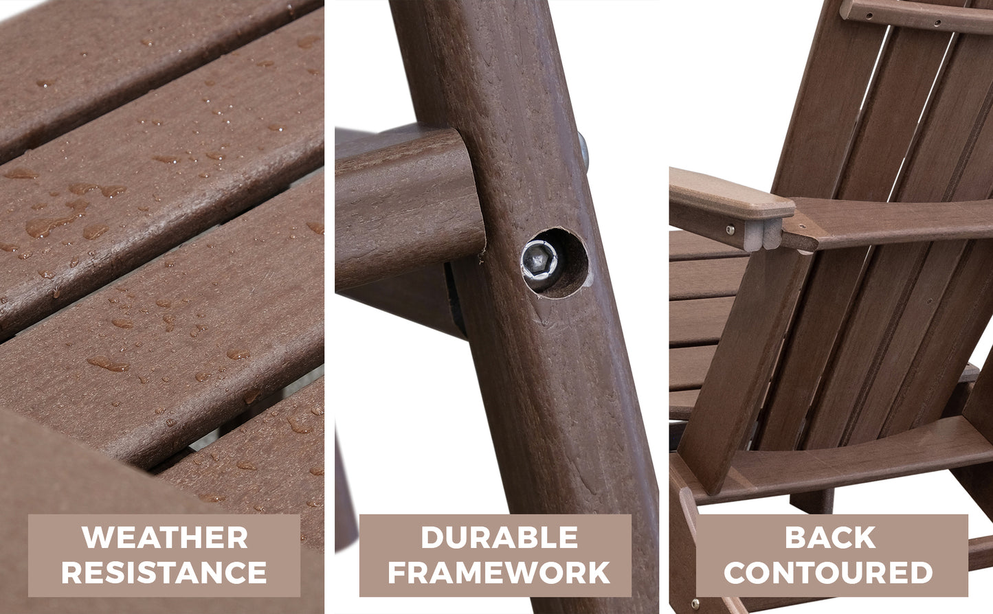 HDPE Adirondack Chair Dark Brown