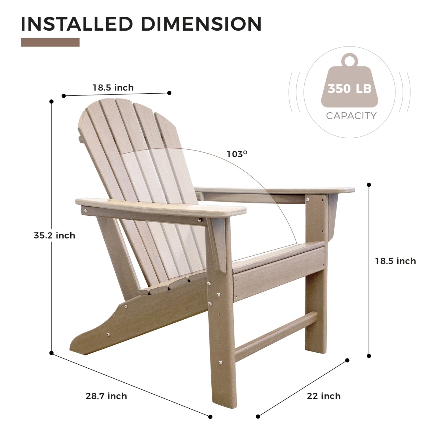 HDPE Adirondack Chair Brown
