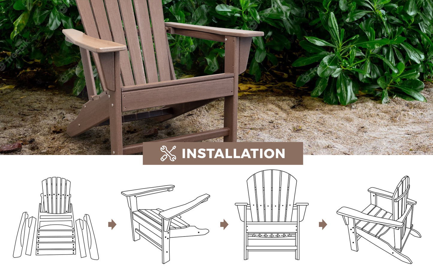 HDPE Adirondack Chair Dark Brown