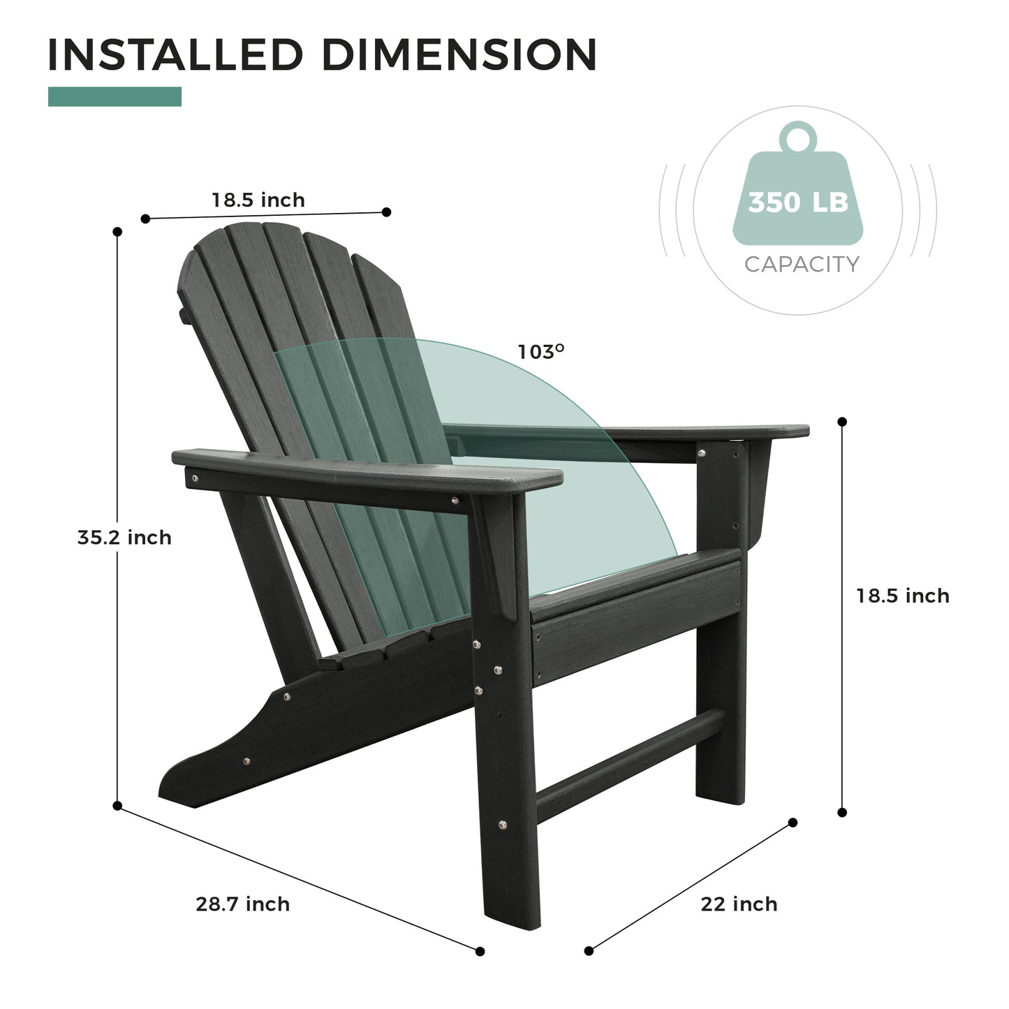 HDPE Adirondack Chair Black