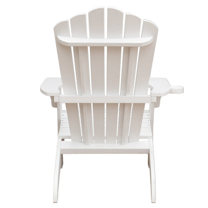Polystyrene Composite Adirondack Chair With Cup Holder-White