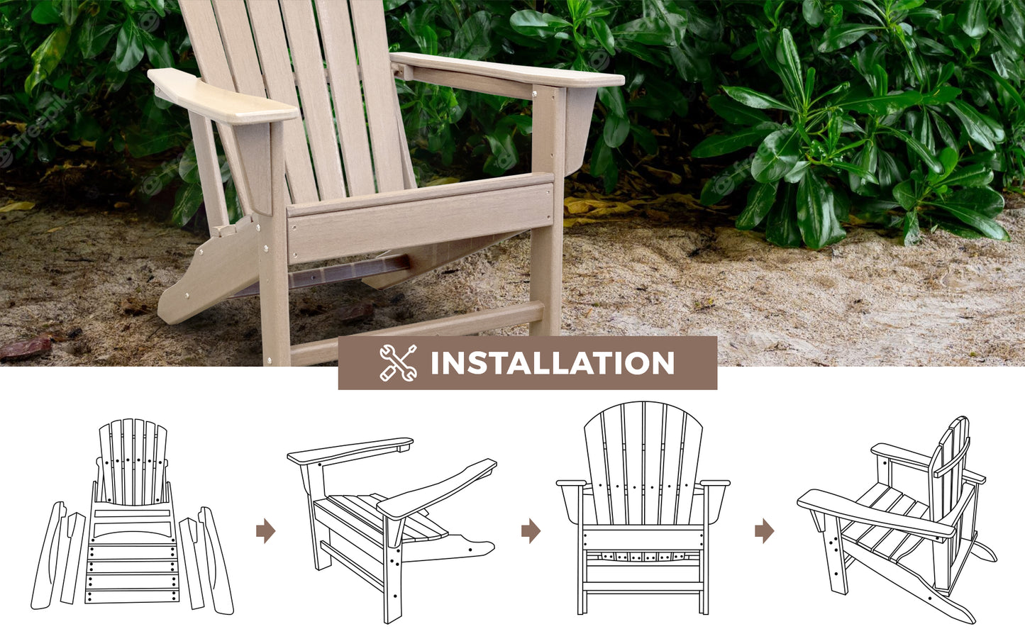 HDPE Adirondack Chair Brown