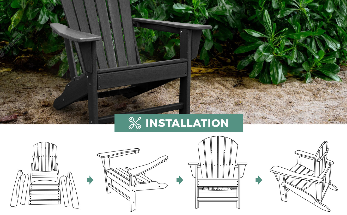 HDPE Adirondack Chair Black