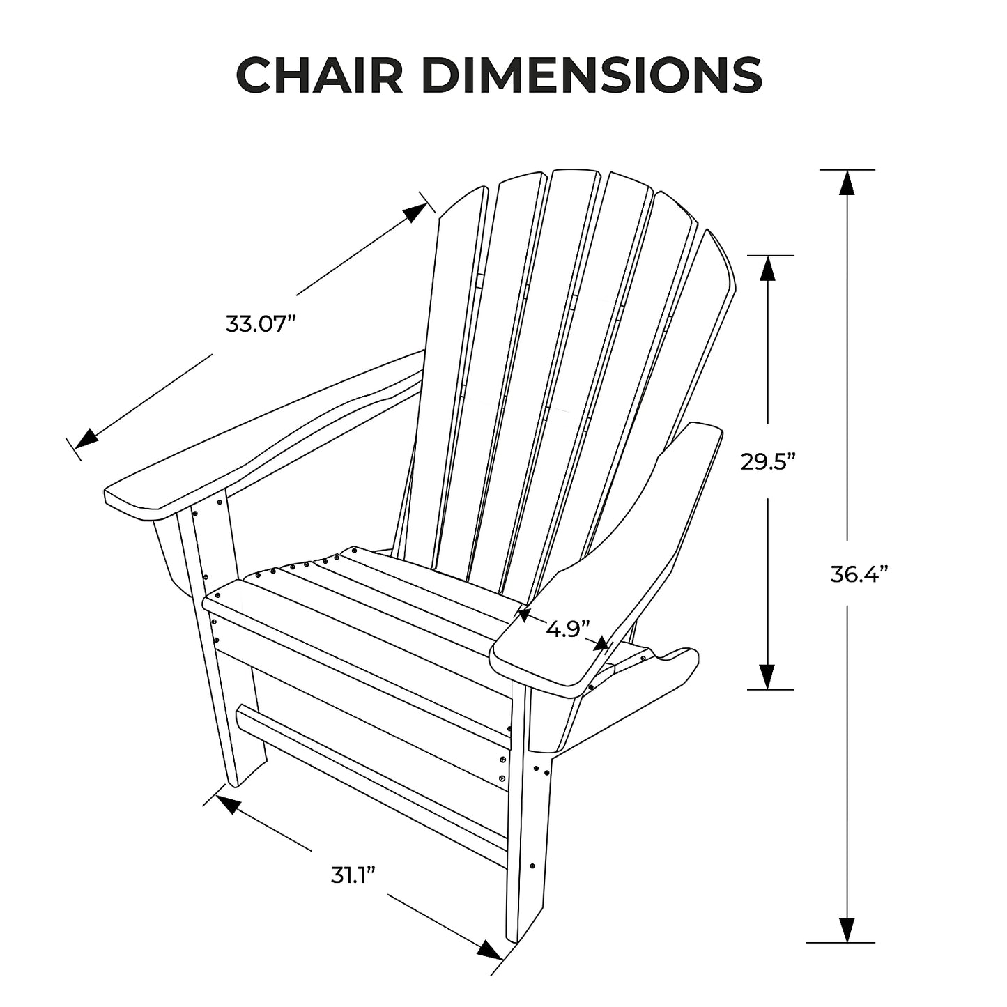 HDPE Adirondack Chair White