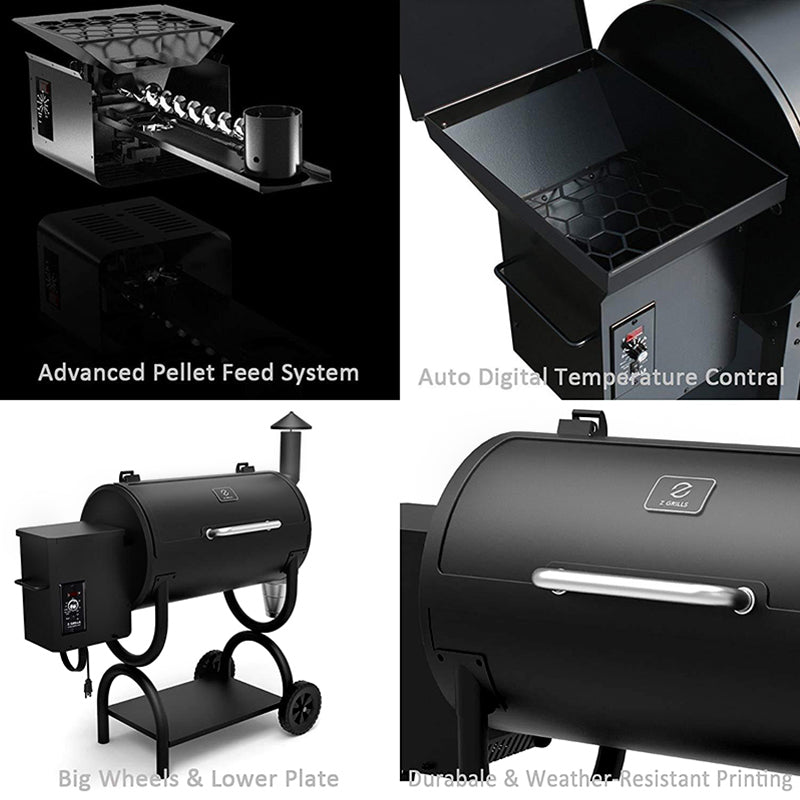 Z GRILLS Upgrade Wood Pellet Grill & Smoker 8 in 1 BBQ Grill Auto Temperature Control ZPG-550B