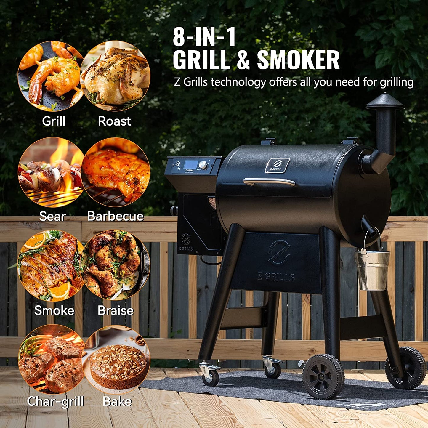Z Grills NEW model pellet grill & smoker 450B with a PID controller