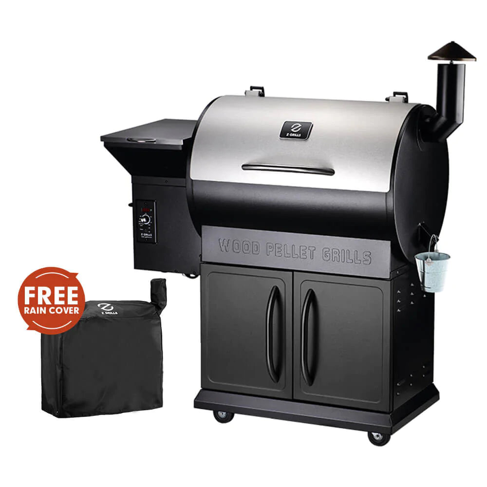 Z GRILLS Wood Pellet Grill & Smoker, 8 in 1 BBQ Grill Auto Temperature Control ZPG-700E