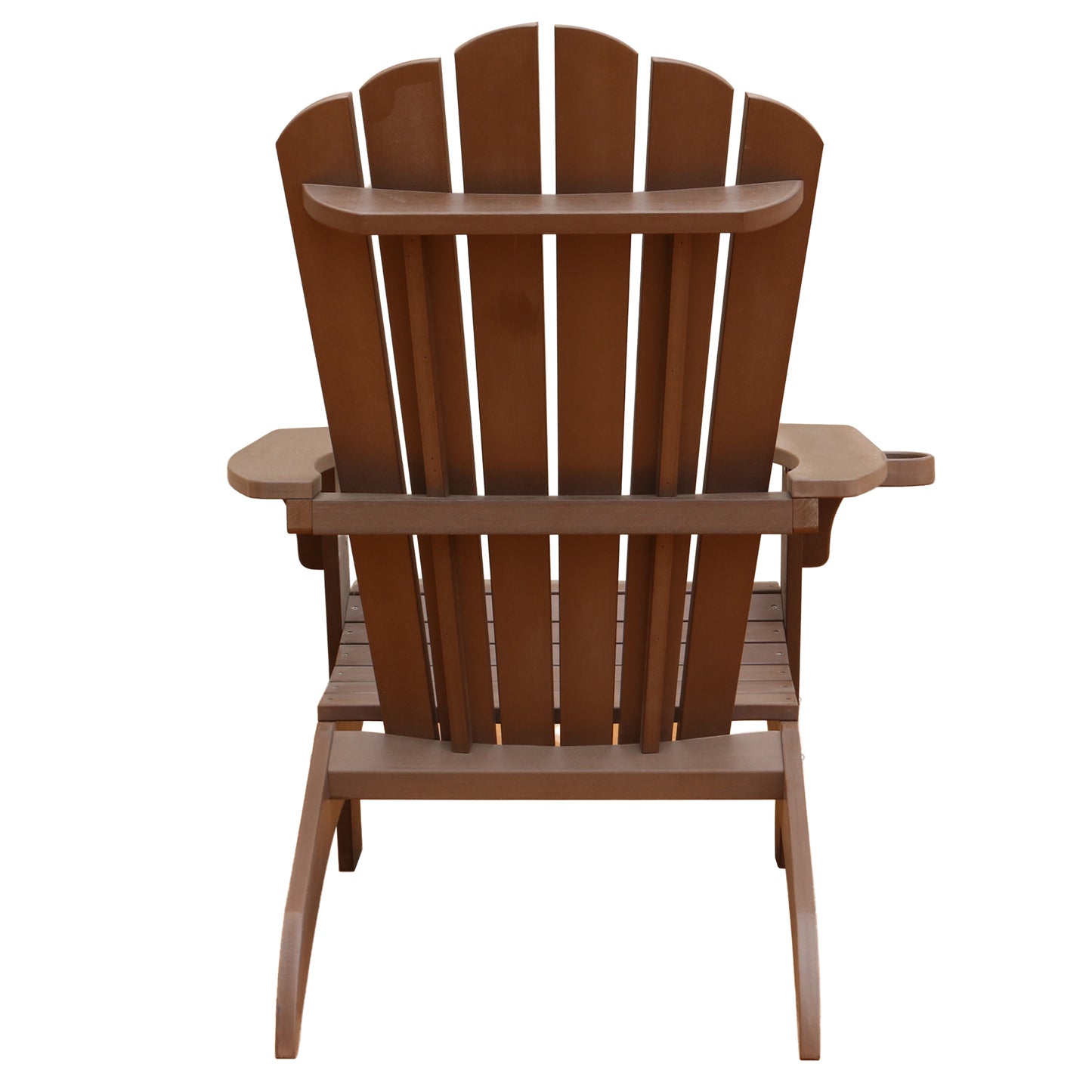 Polystyrene Composite Adirondack Chair With Cup Holder-Brown