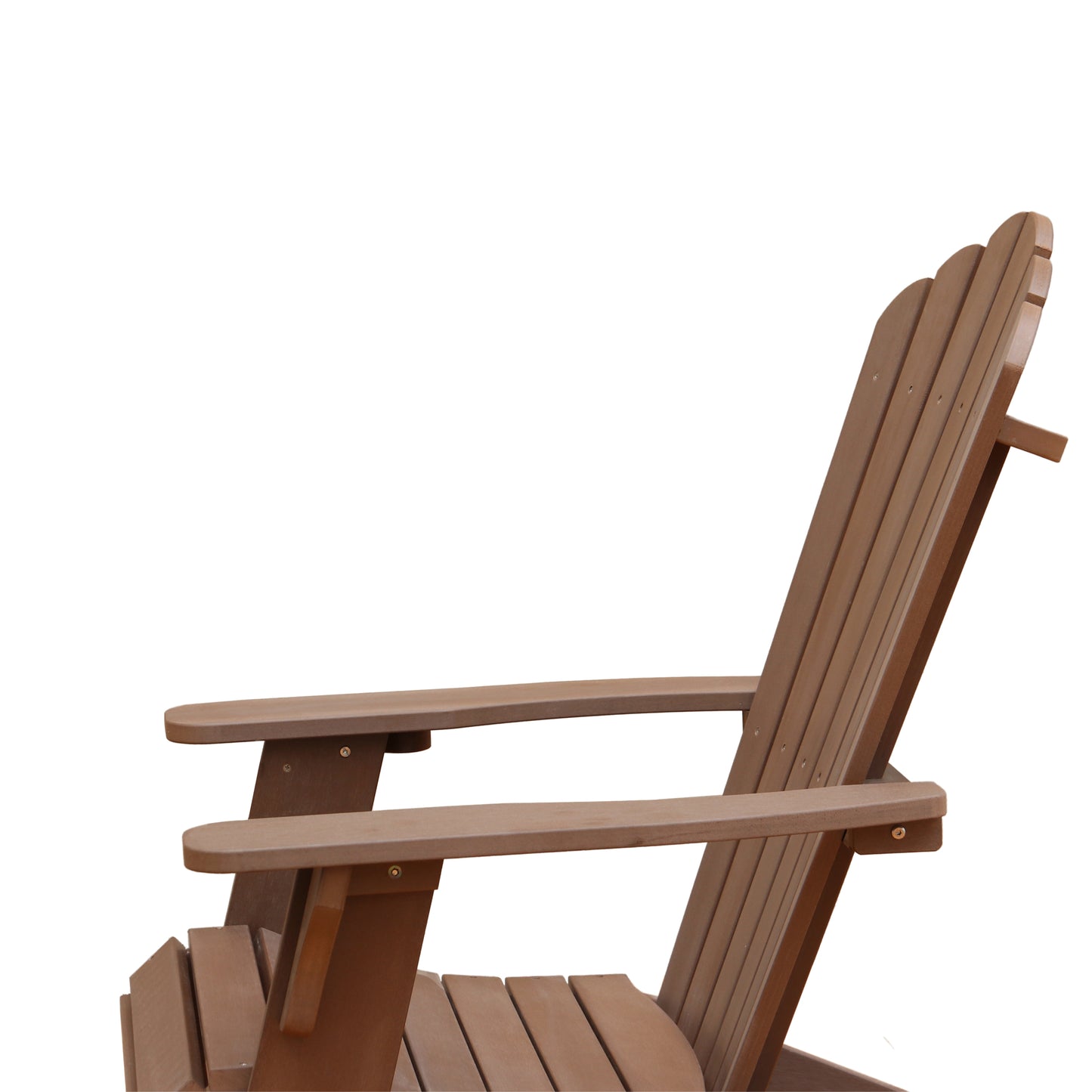 Polystyrene Composite Adirondack Chair With Cup Holder-Brown