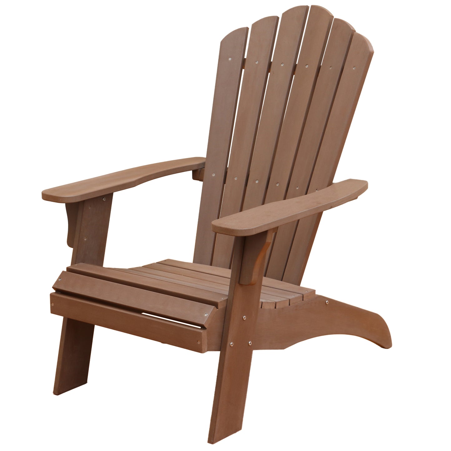 Polystyrene Composite Adirondack Chair With Cup Holder-Brown