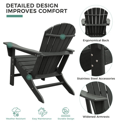 HDPE Adirondack Chair Black